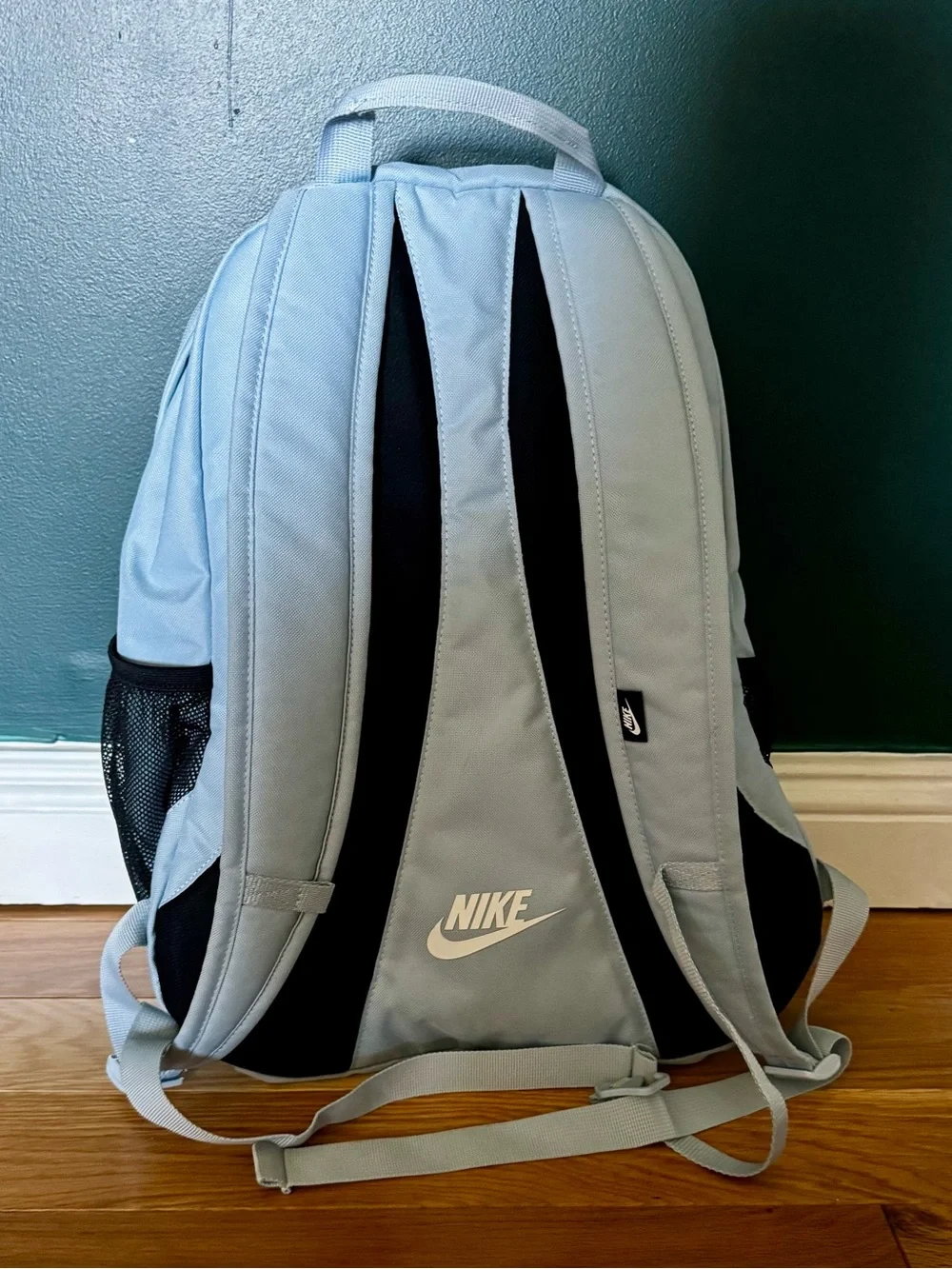 Nike Light Blue and White Swoosh Kids Backpack
